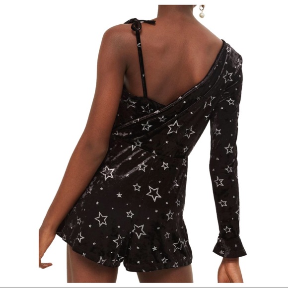 TOPSHOP FOIL STAR VELVET ROMPER - Picture 5 of 8
